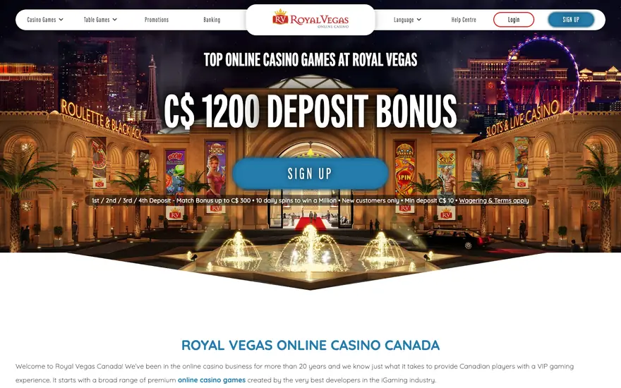 Royal Vegas casino lobby